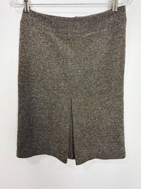 Monteau Black and Cream Tweed A-Line Knit Skirt